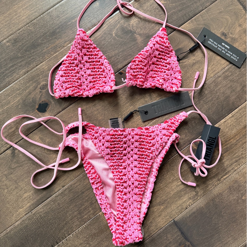 Triangl Swimwear Vibrant Pink Textured Bikini